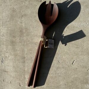 Williams Sonoma Teak Servers Walnut Finish